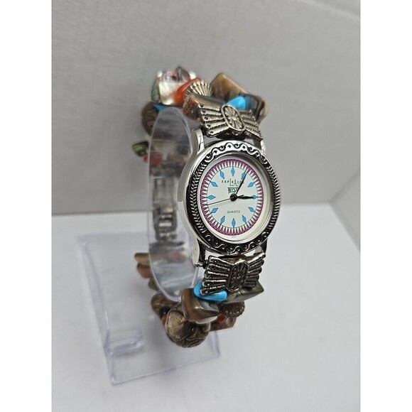 La Express West Quartz Turquoise Southwest Beaded Watch Womens New Battery Boho